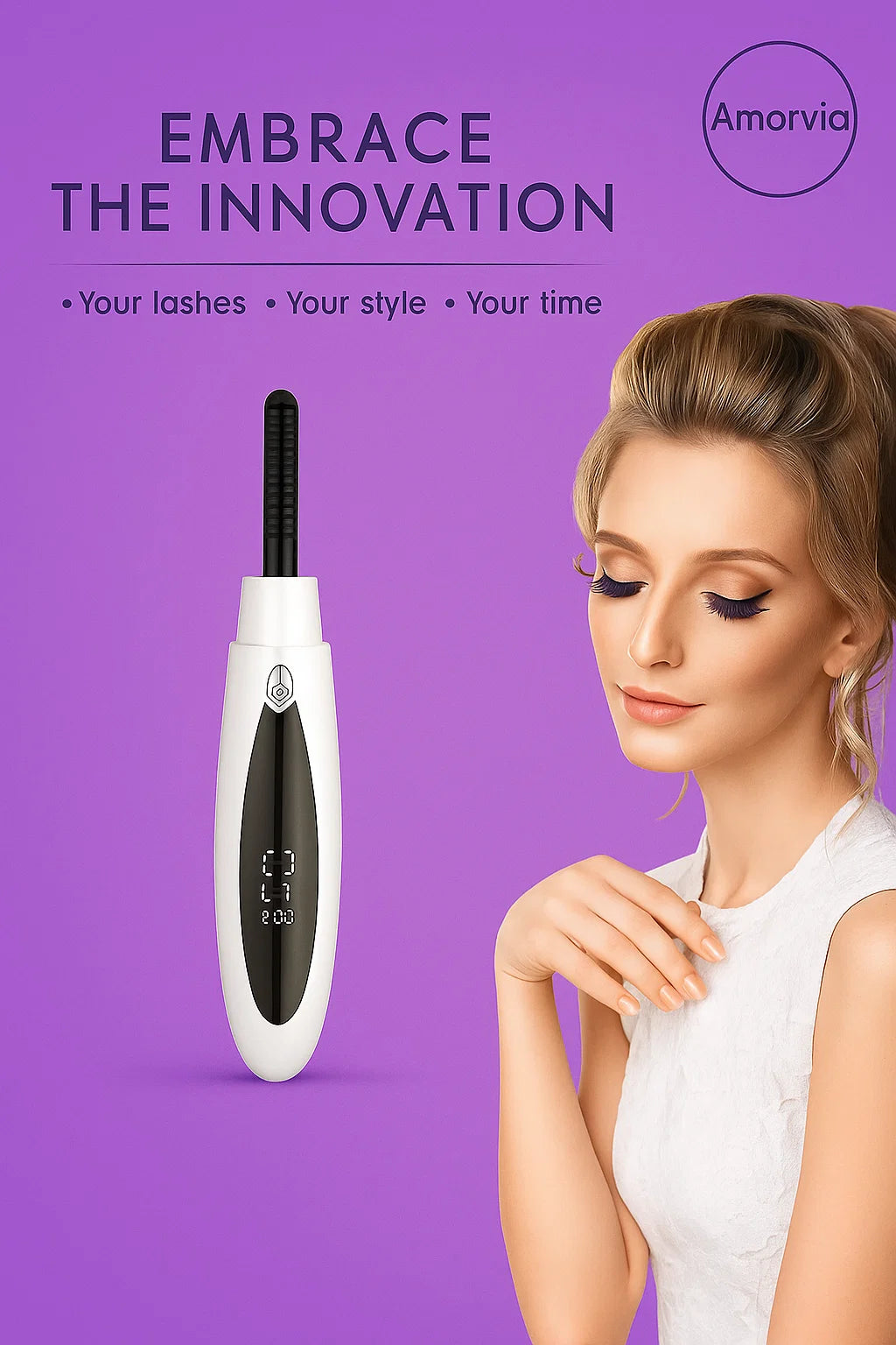 Amorvia™ Heated Lash Curler – 24H Lift in Seconds
