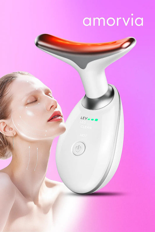 Amorvia™ VibeLift Neck & Face Massager – Red Light Therapy & Anti-Aging Tool